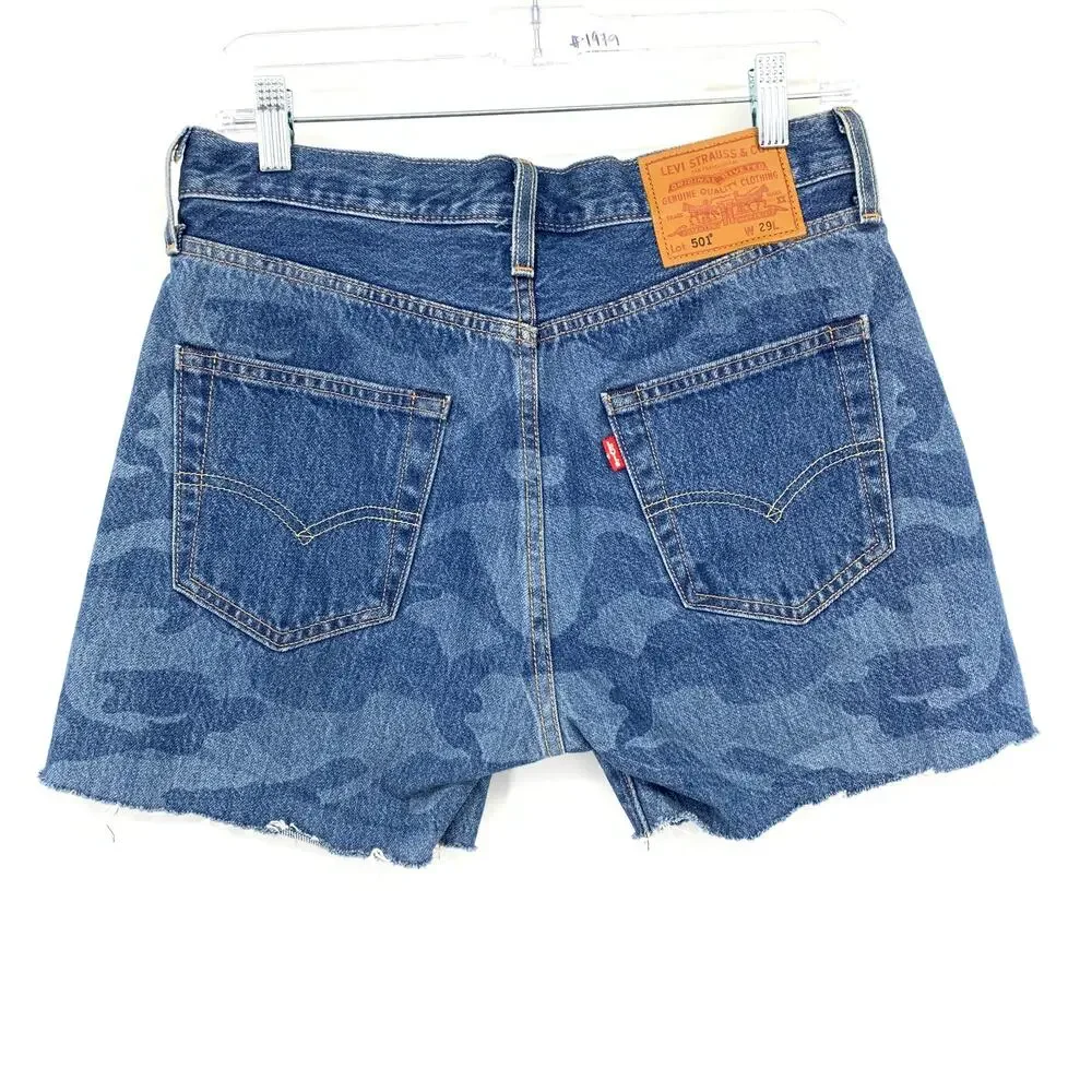 Levis 501 Cut Off Denim Shorts Womens Sz 29